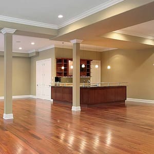 Basement with kitchen in new construction home