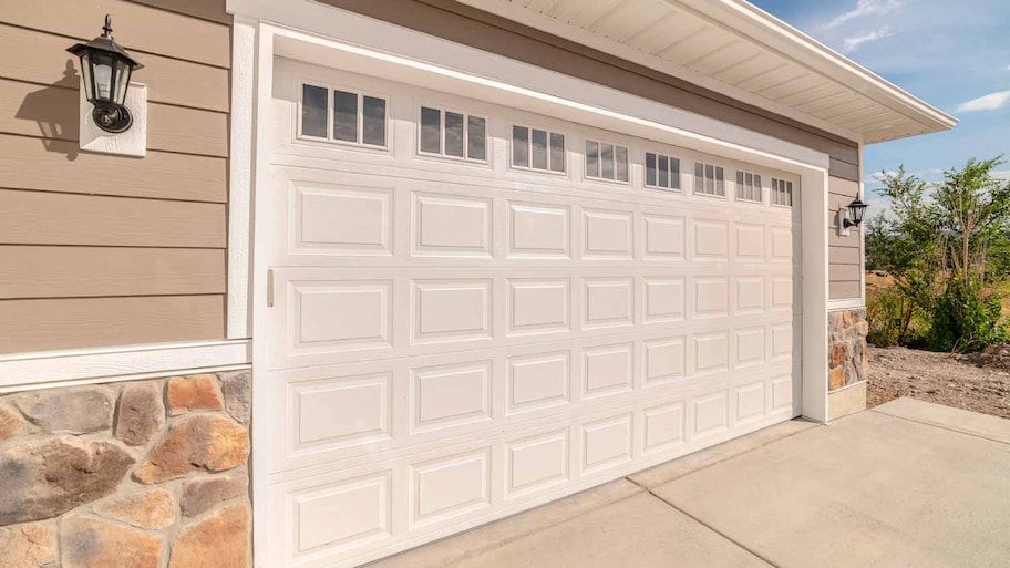 Double garage of modern home