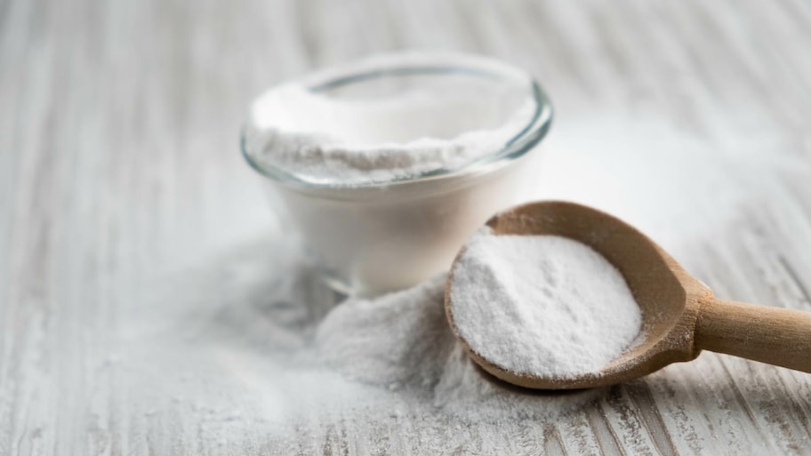 Glass bowl of baking soda