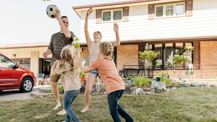 Happy family having fun 