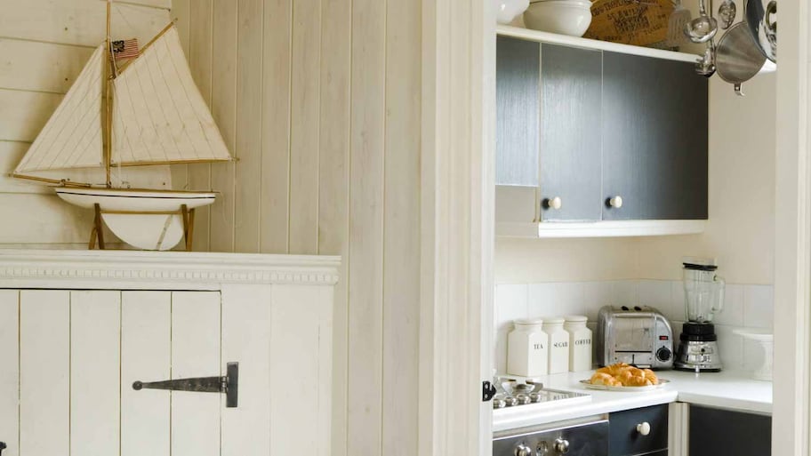 Kitchen with wooden walls