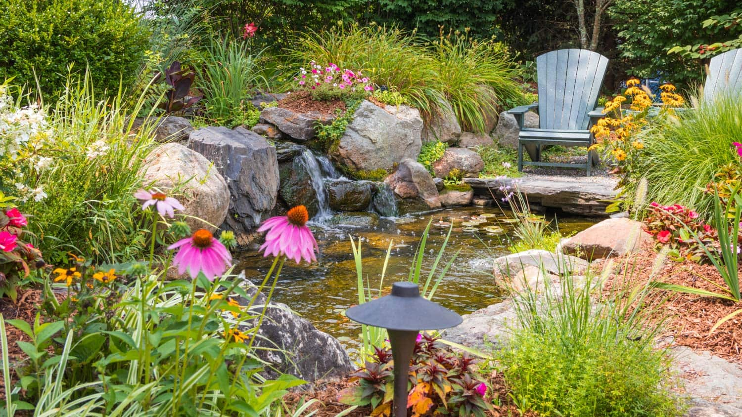 Landscape water features summer