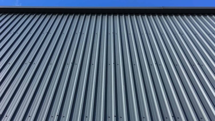 Metal roof of an industrial building