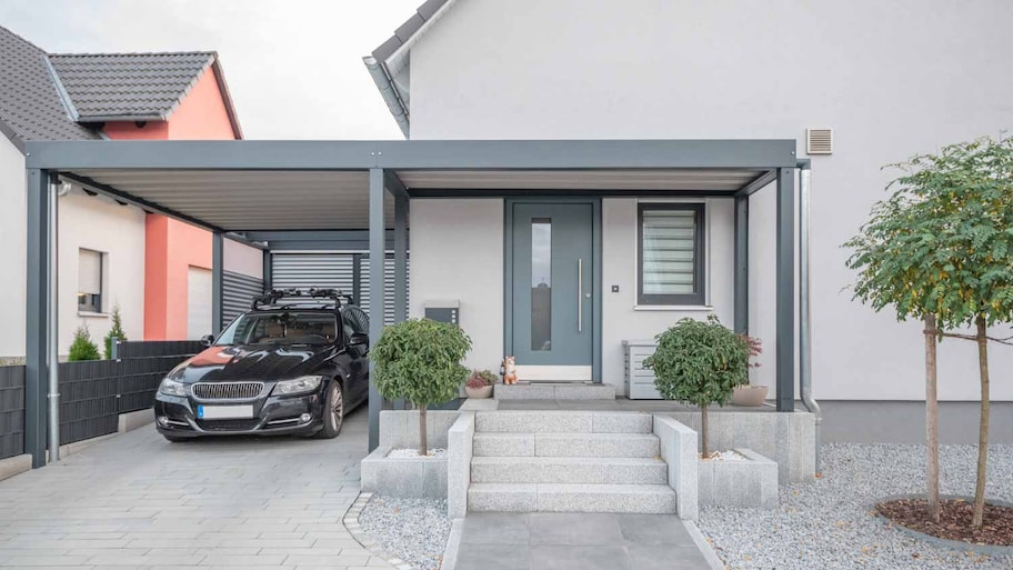 Modern house with a carport