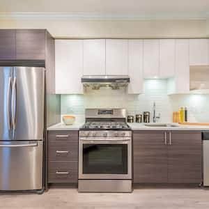 Modern kitchen with stainless steel appliances