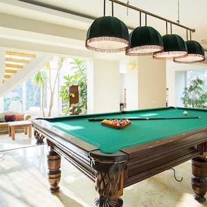 Pool table in a modern home