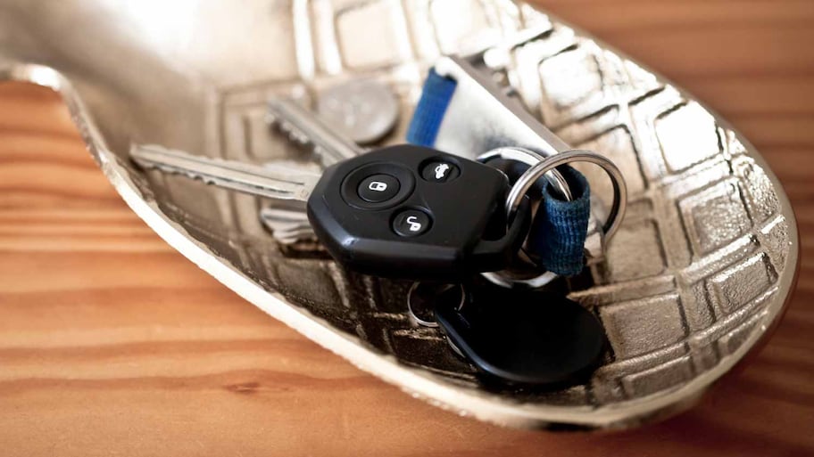 Set of keys on a side table