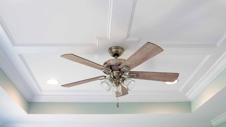 Silver ceiling fan