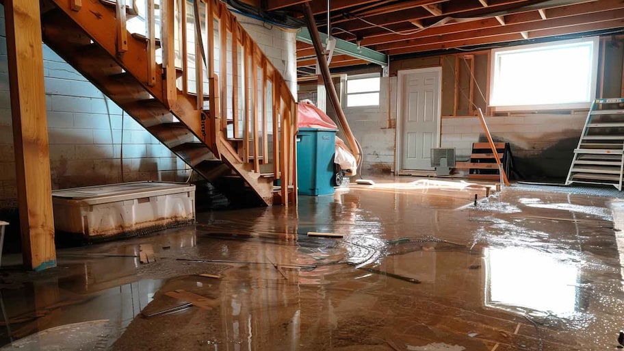 flooded basement in home