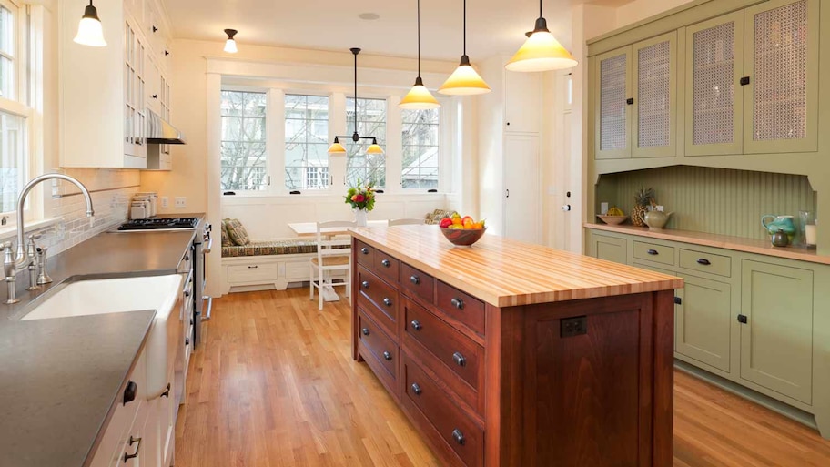 kitchen with furniture style island