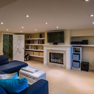 A house basement used as a lounging area