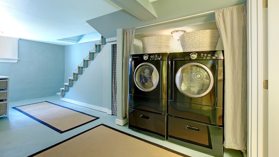 Basement laundry room