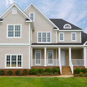 large beige suburban house