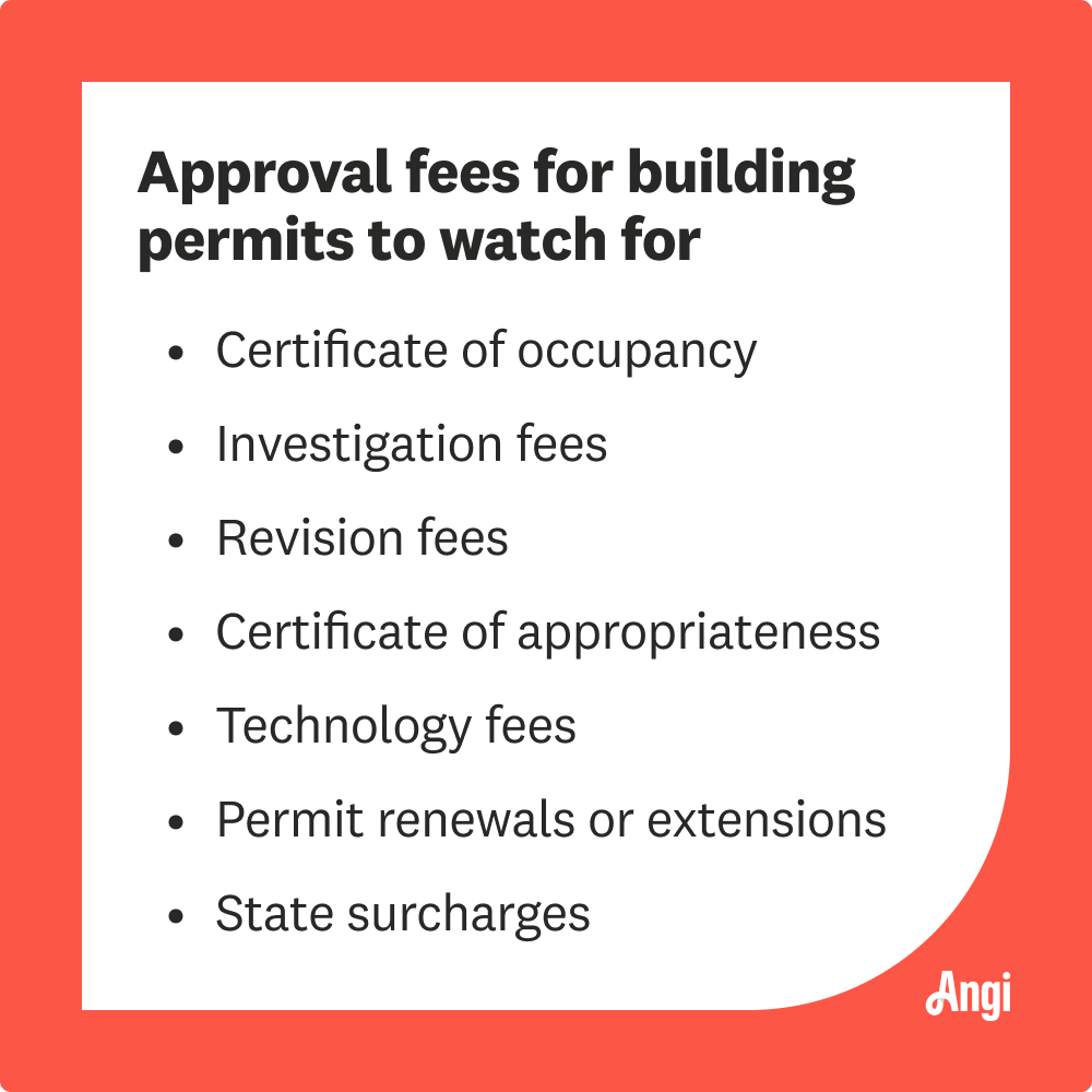 7 building permit approval fees to watch for, including revision fees, state surcharges, and permit renewals or extensions