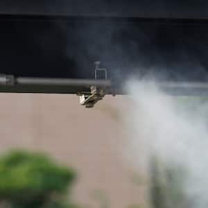 Close-up of a mosquito misting system