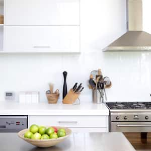 A contemporary white kitchen