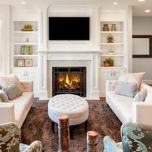 Cozy living room with gas fireplace