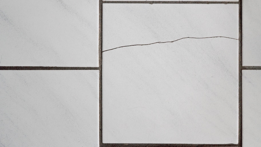 Crack in white tile