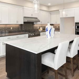 Kitchen with epoxy marble effect countertop