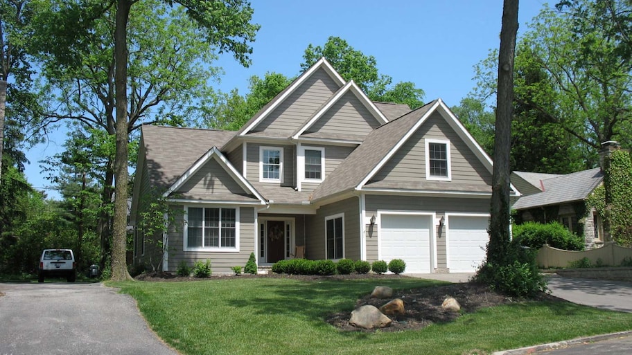 An exterior view of a beautiful house