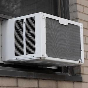 The exterior of a window AC unit