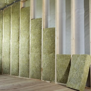 Exposed fiberglass insulation in a home