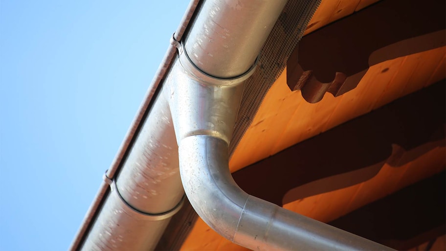 A view of galvanized gutters