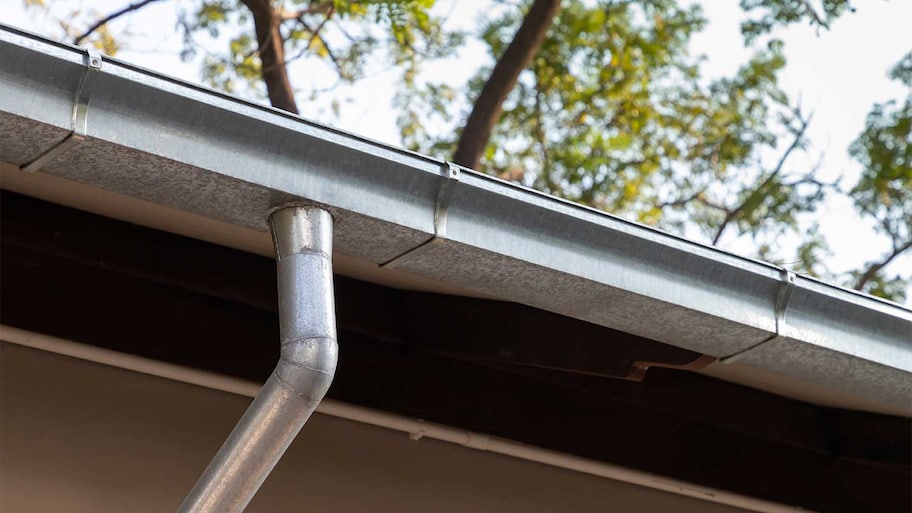 A view of galvanized gutters