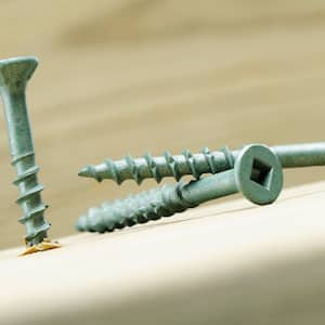 Green coated wood screws