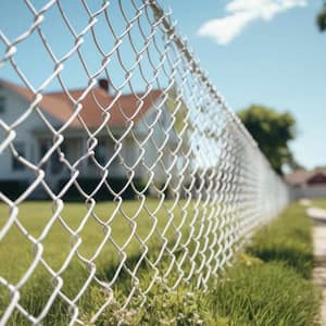 chain link fence in front of house