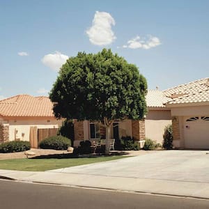 Houses with driveway in a suburban neighborhood