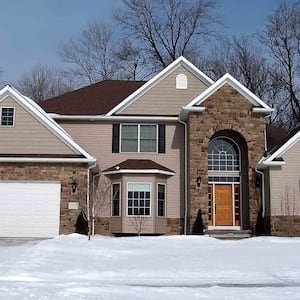 home exterior in the winter