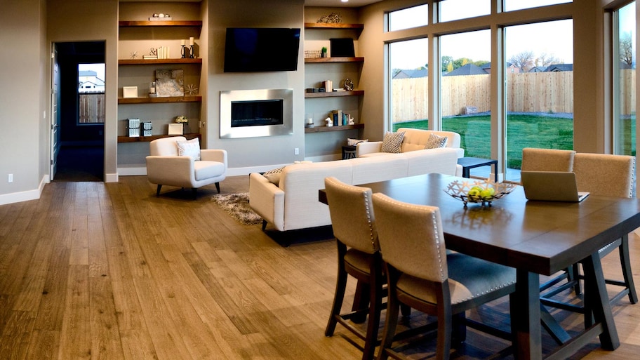 Hardwood flooring in living room