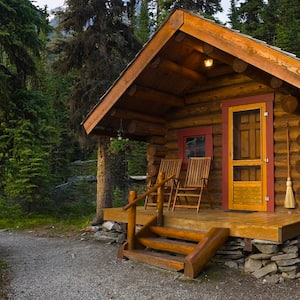 Log cabin in the forest