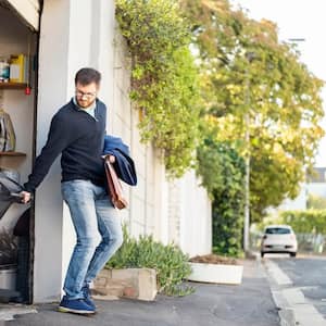 Man taking out the trash