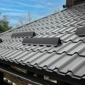 grey metal roof with snow guards 