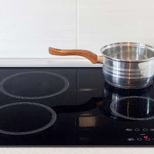 A pot on an electric stove