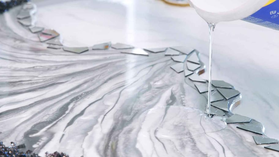 Intricate epoxy countertop design