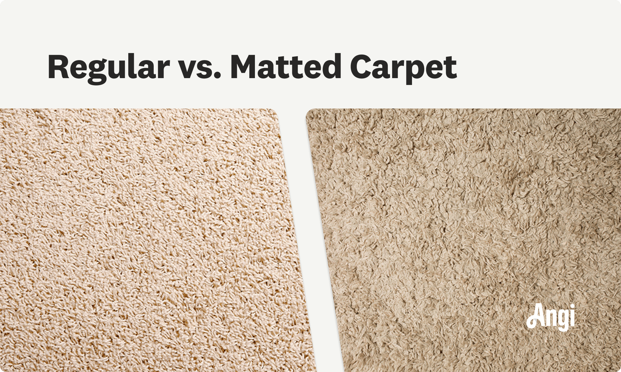 Visual comparison of regular carpet versus matted carpet