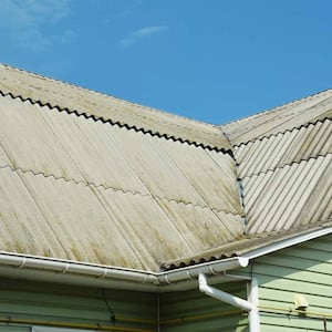  close up of roof with asbestos   