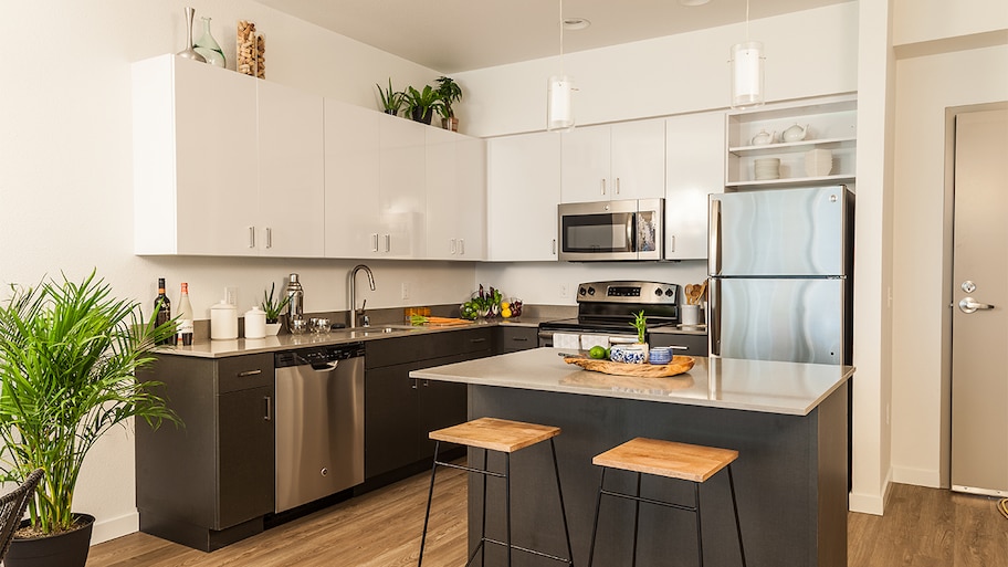 small kitchen with modern appliance