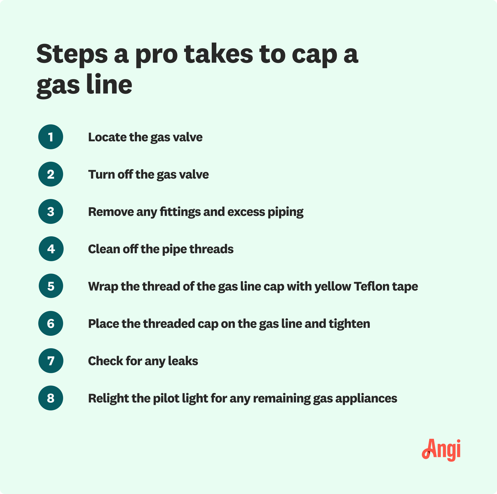 8 steps a pro takes to cap a gas line, including cleaning off the pipe threads