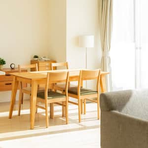 A sunny dining area in a house