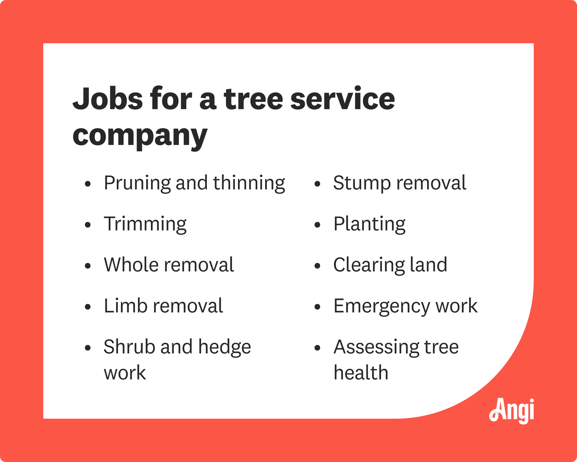 10 services that a certified tree pro can perform, including trimming, planting, and limb removal