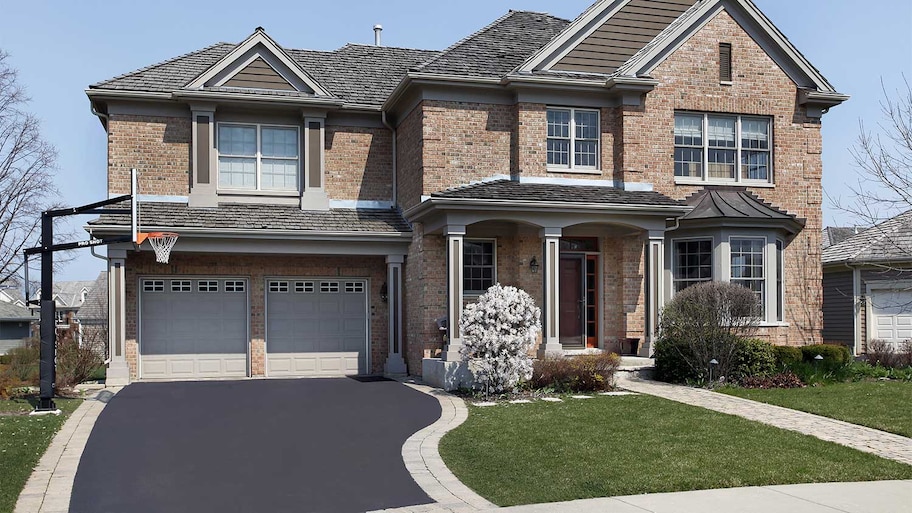 Two story brick house exterior