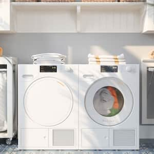 A washing machine and a dryer in a laundry room