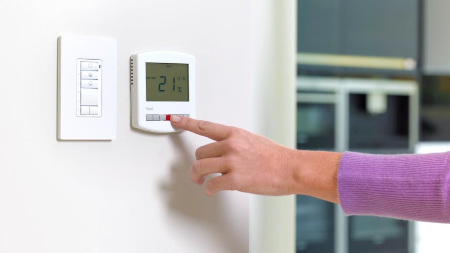 A woman changing heating