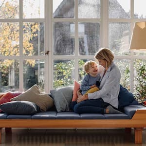 woman and child together in sunroom