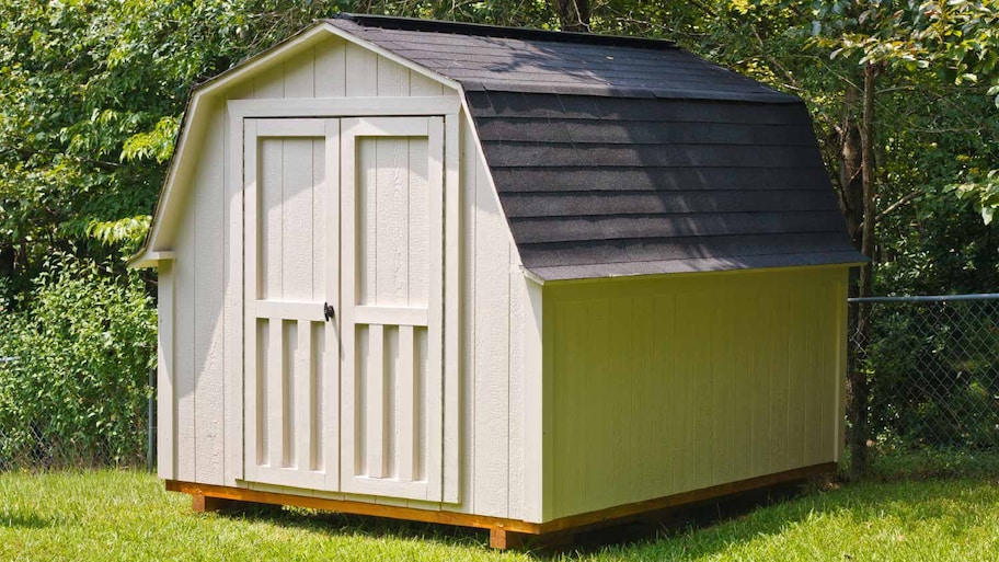 A wood utility shed