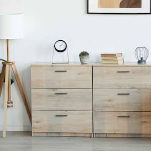 Home interior with wooden chest of drawers